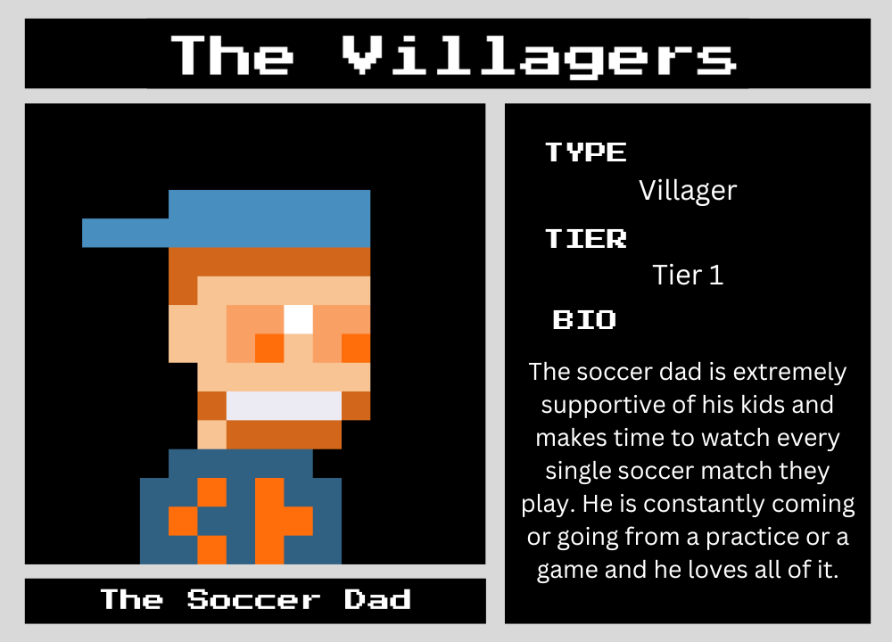 The Soccer Dad biography card